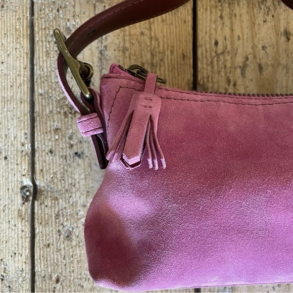 COACH HAMPTONS DEMI PINK SUEDE BAGUETTE 7470 Vintage 2004 Y2K - Picture 4 of 15